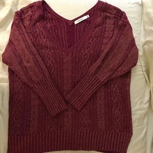 Just fab double v sparkle sweater